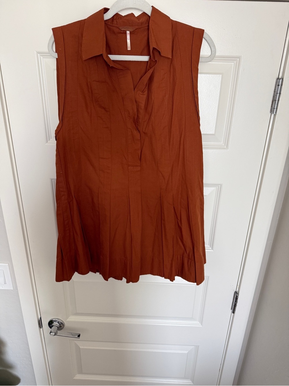Free People Rust Mini Shirt Dress - Picture 3 of 8